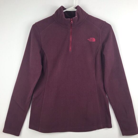 The North Face Burgundy 1/4 Zip Micro Fleece Popover - Picture 1 of 16